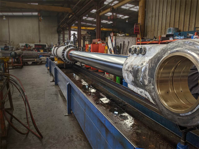 6060 Boom Cylinder on fitting bench